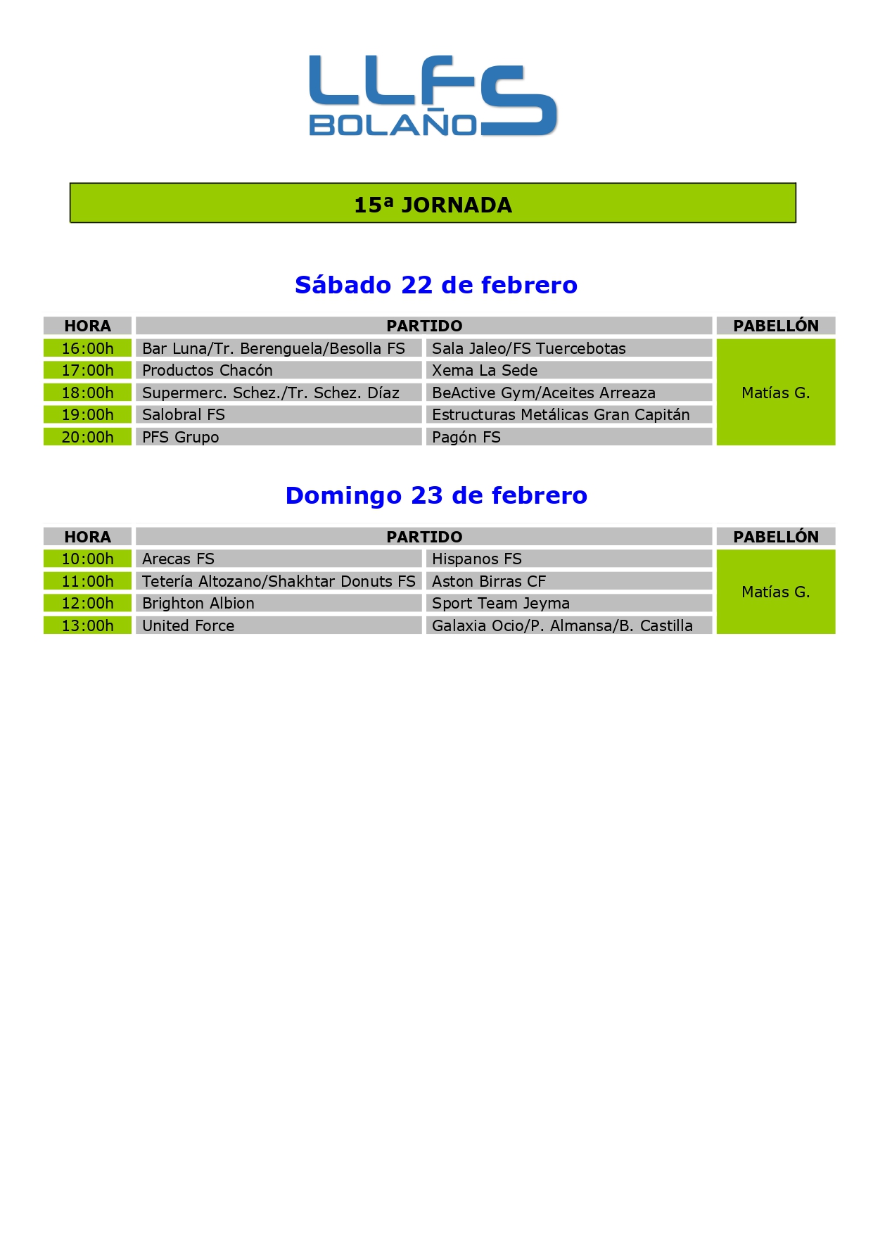 15ª JORNADA