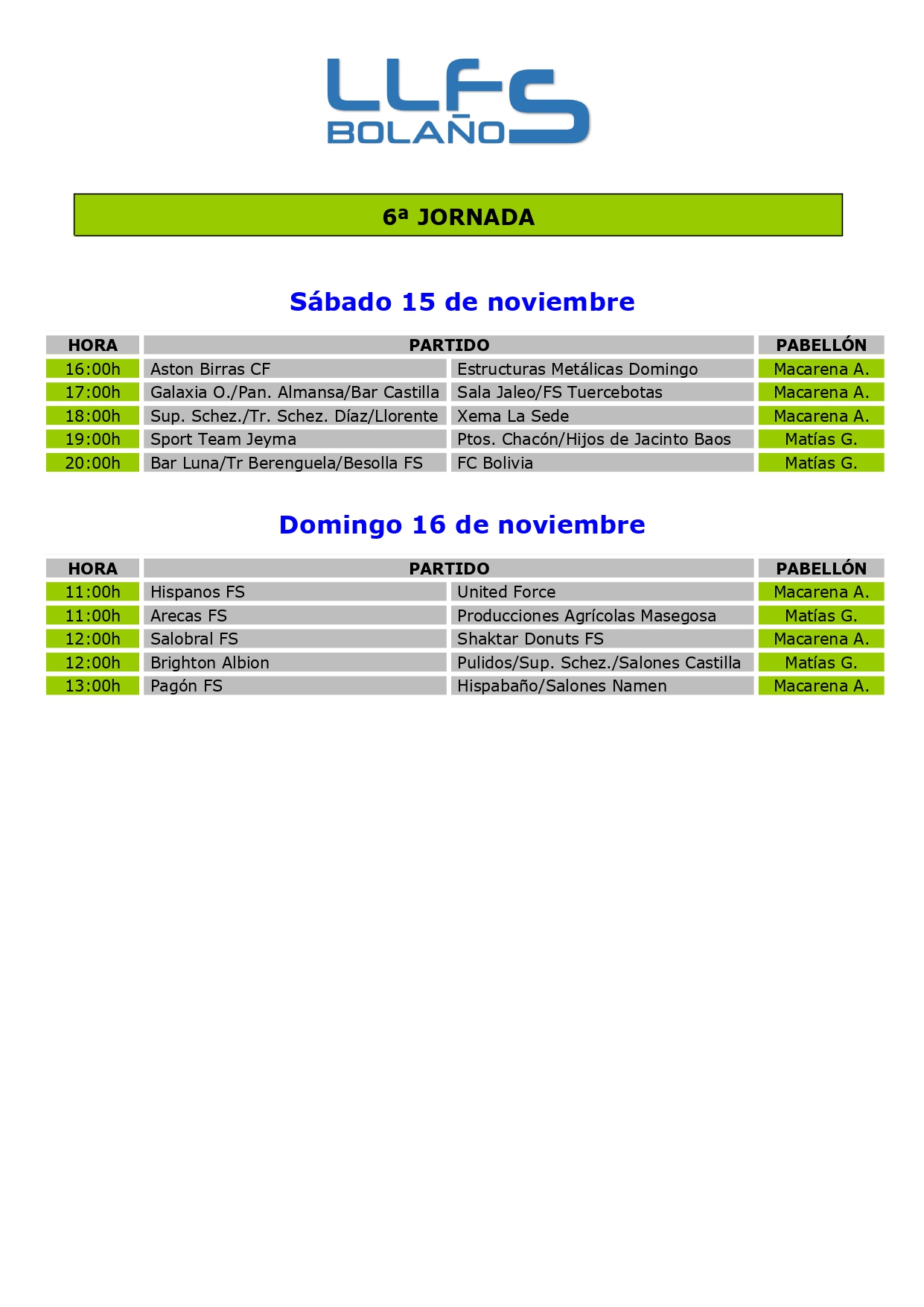 6ª JORNADA
